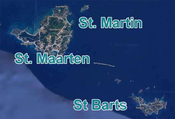 St. Martin St. Maarten St. Barts Map